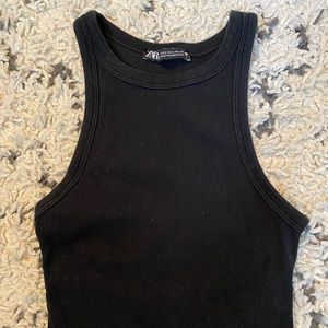 Zara black ribbed tank top